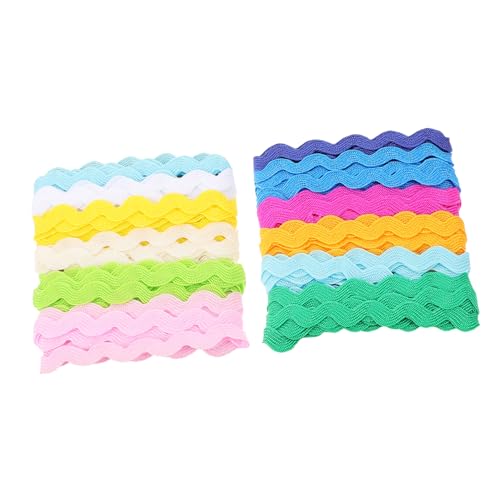 SHINEOFI 8mm Wellenförmiges Band 6 Farben S Förmige Borte Für DIY Kleidung Accessoires Nähen Von Kleidern Blusen Taschen Und Mehr Je 3 Yards Pro Rolle von SHINEOFI