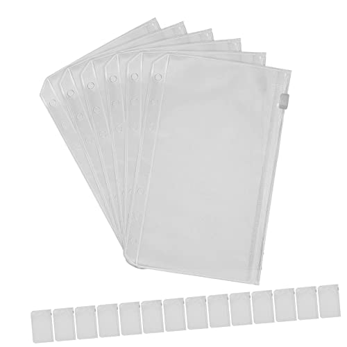 SHINEOFI A6 PVC Reißverschluss Taschen Extra Dicke Aufbewahrungstaschen Für Lose Blätter Organizer Für Notizbuch Und Handbuch Transparentes Design Wiederverwendbare Zipper von SHINEOFI