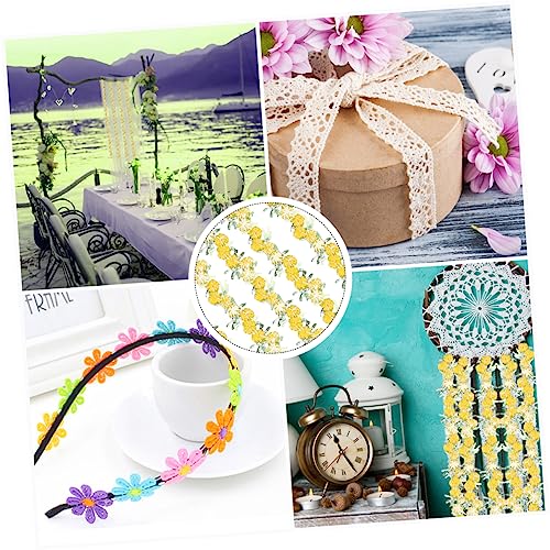 SHINEOFI Breites Buntes Rosen Spitzenband 45 Meter Hochzeitsdekoration DIY Blumen Applikationen Für Haaraccessoires Und Bastelprojekte von SHINEOFI