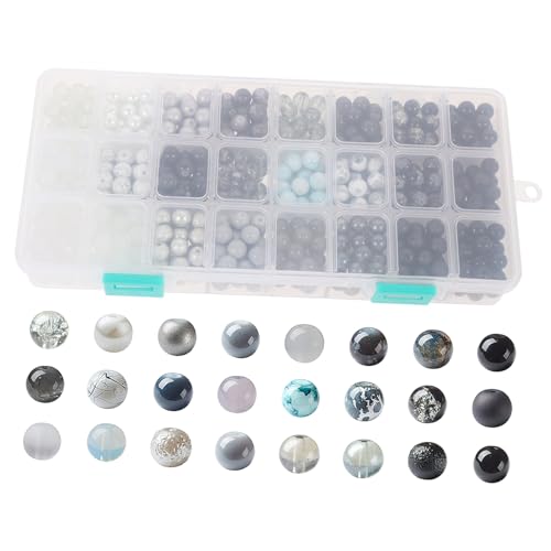 SHINEOFI Bunte Glasperlen Set DIY Runde Spacer Beads Für Schmuckherstellung Lose Perlen Für Armbänder Und Halsketten Ideal Für Handarbeiten Und Kreative Projekte von SHINEOFI