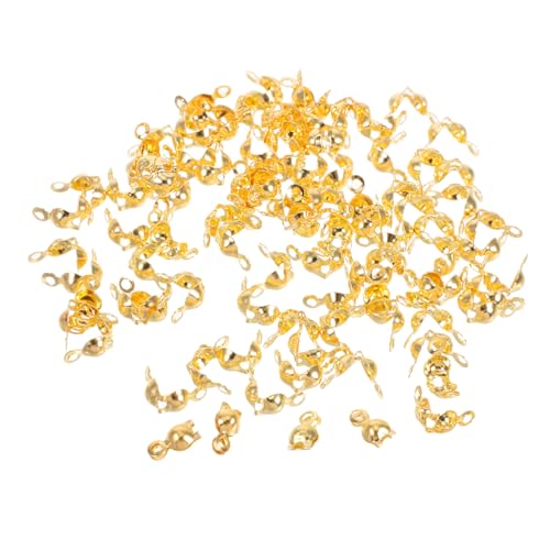 SHINEOFI Crimpperlen Für Schmuckherstellung Endkappen Für DIY Halsketten Ohrringe Und Armbänder Goldene Crimp Beads Für Professionelle Und Hobby Schmuckmacher 4×7mm von SHINEOFI