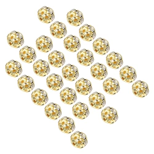 SHINEOFI DIY Kristallperlen Set Für Armbänder Und Halsketten Glitzernde Schmuck Bastel Materialien 8mm Goldene Schmuckperlen Für Kreatives Basteln Und Zubehör von SHINEOFI