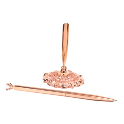 SHINEOFI Desktop-Thekenstift Multifunktions-Signaturstift tragbares Geschirr Tragbarer Schlüsselbund kugelschreiber Schreibtisch Stift Desktop-Stift funkelnde Stifte Metall Rose Gold von SHINEOFI