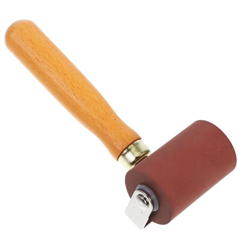 SHINEOFI Diamant Malerei Roller Walzendruck Papierrolle Kantenanleimwalze Bastelrolle Hartgummirolle Druckwalze Druckwerkzeuge Stempelwalze Gummi-Rollwerkzeug Gummiwalze Holz Brown von SHINEOFI