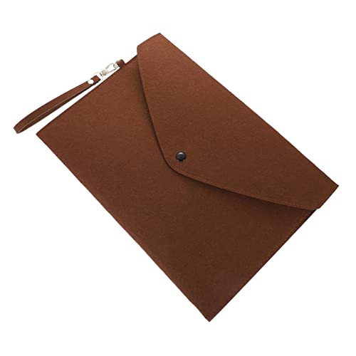 SHINEOFI Dokumententasche aus Filz besprechungsmappe aufbewahrungssack office bag folder Federmäppchen aus Filz Vinyl tragbare Umschlagmappe Organizer für Office-Dokumente Filzstoff Coffee von SHINEOFI