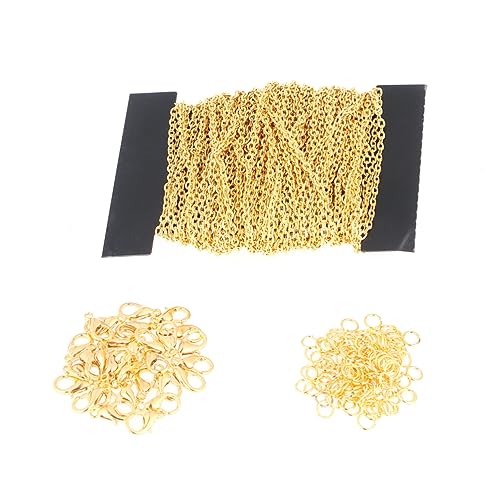 SHINEOFI Eisenkette goldene Halskette Frauen Halskettenketten für die Schmuckherstellung Kettenhalskette für Damen vergoldete Kette bastelzeug schmuck machen DIY Halsketten-Kit Eisenringe von SHINEOFI