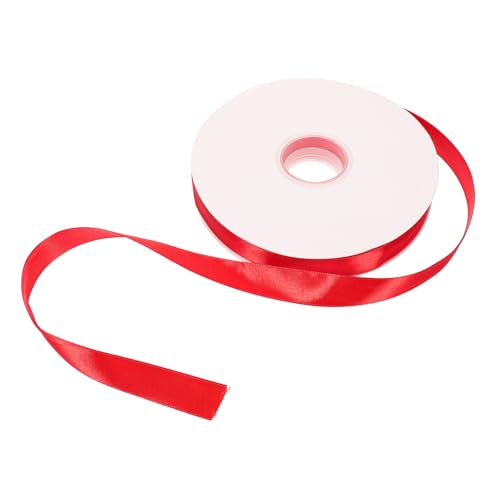 SHINEOFI Geschenkband Aus Stoff Satinband Dekoratives Bastelband Wickelstoff Kranz Schleifenband Solide Bänder Zum Basteln Ripsband Blumenstraußband Rotes Polyester von SHINEOFI