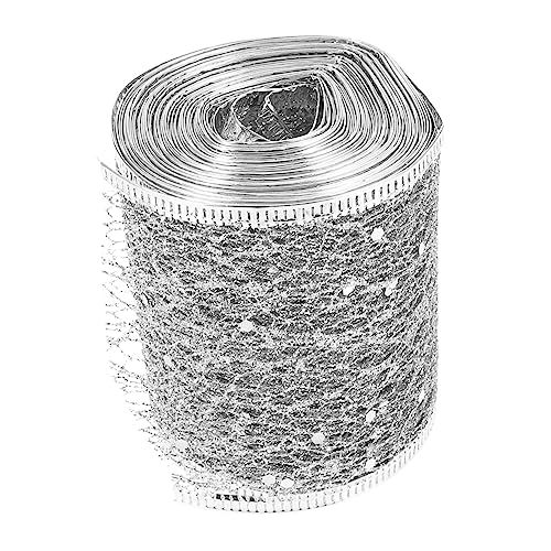 SHINEOFI Glitzer Mesh Dekorationsband 6 Meter Rolle Für Bastelarbeiten Geschenkverpackungen Und Partydesigns Silberfarbenes Hohles Band Für Hochzeiten Und Feiern von SHINEOFI