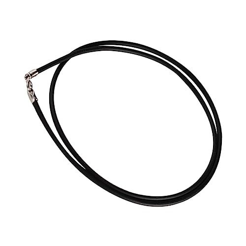 SHINEOFI Halskette Schnur Haken Geländer schwarze Halskette für Männer lederhalskette Schmuck basteln Schmuckschnüre selber machen Halskette DIY Lanyard Rostfreier Stahl Black von SHINEOFI