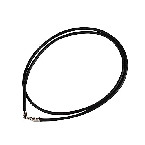 SHINEOFI Halskette Schnur lederhalskette Schmuck basteln Lederkette mit Verschluss Babyschmuck Anhänger für Halsketten schmuck DIY schnur Schmuck DIY Ersatzschnur Rostfreier Stahl Black von SHINEOFI