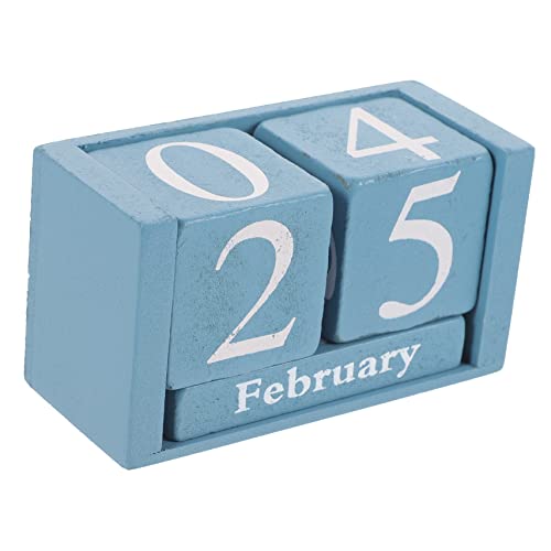 SHINEOFI Kalender aus Holz die Büroware Blockkalender Notizblock Schreibtisch-Organizer Papier für den einzug bürodeko Lehrertischkalender kalender hölzern Sky-blue von SHINEOFI