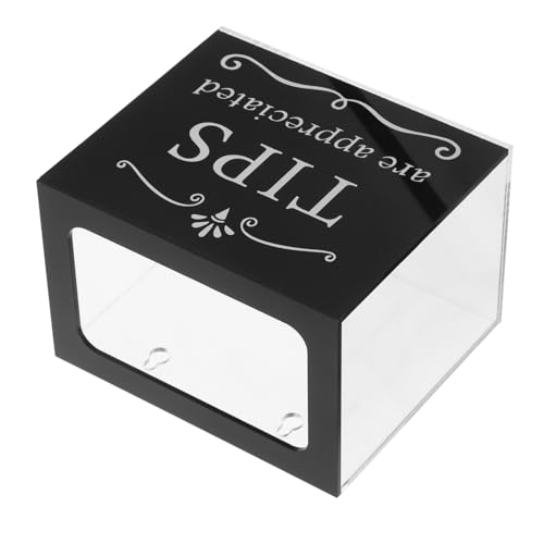 SHINEOFI Kasten Vorschlagsbox Sammelbox Abstimmungsbox Spendenboxen für Fundraising schwöre Glas gesperrtes Postfach Mini-Safe Postfach im Büro Tombola-Losbehälter Stifthalter Acryl Black von SHINEOFI