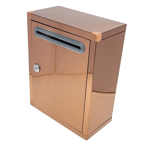 SHINEOFI Kasten Wahlurne safes the safe die organisation klobürste wandmontage kleiderspind bürogadges mailbox Bürobedarf kleiner Schließfach Paket Post Rostfreier Stahl Rose Gold von SHINEOFI