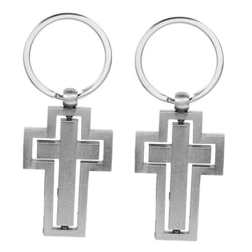 SHINEOFI Kreuz Schlüsselanhänger Auto-kreuz-anhänger Hochzeitskreuz Zum Aufhängen Schlüsselanhänger Mit Religiösem Kreuz Kreuz-handtaschenanhänger Kreuz-autoschlüsselhalter Metall Dark Grey von SHINEOFI