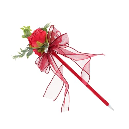 SHINEOFI Kugelschreiber mit Rosenimitat flauschige Stifte Mini-Fußbälle als Gastgeschenke Künstliche Rosenpen Rosenform Kugelschreiber Valentinstag-Rose-Kugelschreiber Kugelschreiber Rose von SHINEOFI