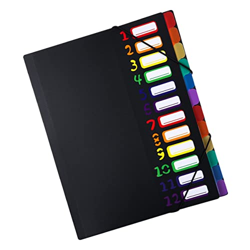 SHINEOFI Ordner-Organizer Taschenmappen tragbare Aktentasche Kompakt großer Datei-Organizer Beutel rechnungswesen buchhaltung Multi-Layer-Datei-Organizer Bindungshalter Plastik Black von SHINEOFI