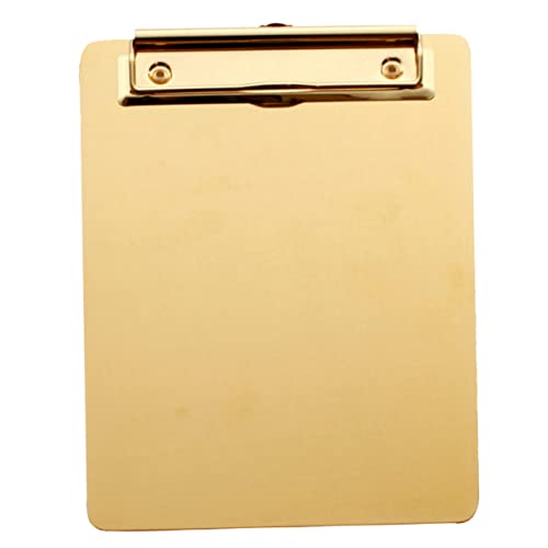 SHINEOFI Papierhalter Klemmbrett kleines Klemmbrett Monitor Notizblock Whiteboard hängendes Klemmbrett Post write board büroklammern Memo Halter Schreibtafel Datei Zwischenablage Golden von SHINEOFI