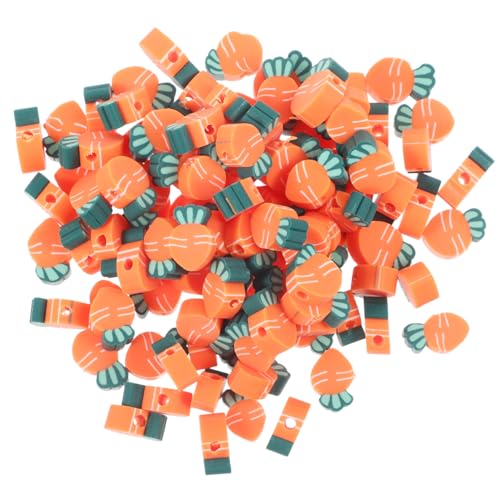 SHINEOFI Perlensets 100St Karottenscheiben weichem Ton Schmuckherstellung Perlen -Karotten-Anhänger haar zubehör haarschmuck Tonperlen Distanzperlen Ton Schlagloch Verstreute Perlen Korn von SHINEOFI