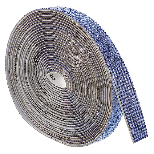 SHINEOFI Selbstklebendes Rhinestone Band Für Bastelarbeiten Dekoratives Strassband Hellblau Breit 5 Yards Lang Perfekt Für DIY Projekte Modeschmuck Und Tischdekoration von SHINEOFI