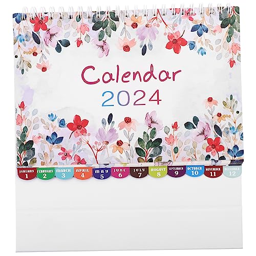 SHINEOFI Tischkalender 2024 Radiowecker Büro Standkalender 2024 Monatsplaner Tag office supplies office zubehör staffelei deko monatliche Kalenderverzierung Desktop-Kalender 2023 Papier von SHINEOFI