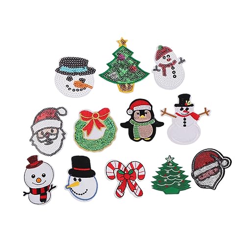 SHINEOFI Weihnachts Patches Schneemann DIY Stoffaufnäher Für Kleidung Feste Und Weihnachtsdeko Vielseitige Gestickte Applikationen Verschiedenen Stilen von SHINEOFI