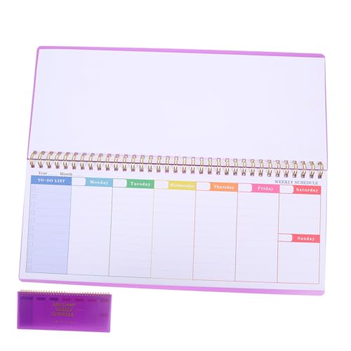 SHINEOFI Wochenplaner Zeitplantafel Liste Woche Der Trocken Abwischbaren Tafel Trocken Abwischbarer Tafelkalender Wochenkalender Für Kühlschrank Wöchentlicher Notizblock Papier Violett von SHINEOFI