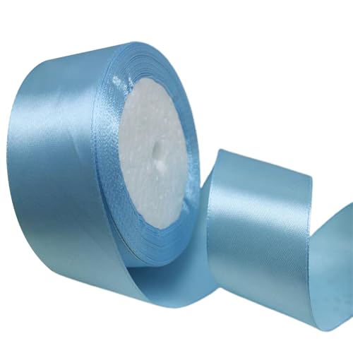 Luxuriöses Geschenkband Geschenkverpackungsband Elegantes Satin Hochzeitsband 22 m x 4 cm Roll für Geschenkpackungsdekorblocke Blau von SHINROAD