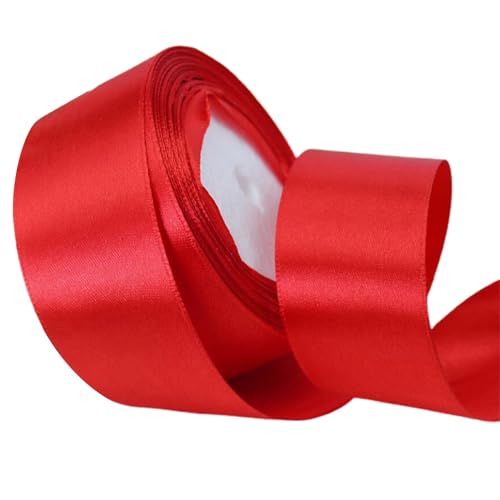 Luxuriöses Geschenkband Geschenkverpackungsband Elegantes Satin Hochzeitsband 22 m x 4 cm Roll für Geschenkpackungsdekorblocke Rot von SHINROAD