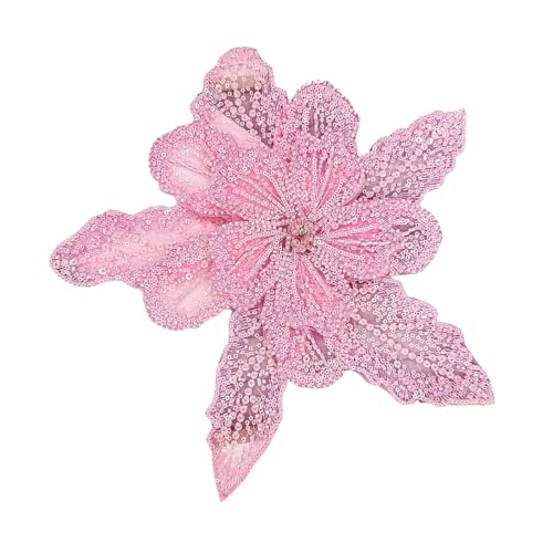 SHINROAD Damen-Blumen-Ansteckblume für Kleidung, DIY-Zubehör, 3D-Applikation, Perlen-Pailletten-Dekor, mehrlagig, Pullover, Kleid, Bluse, Nähte, rosa von SHINROAD