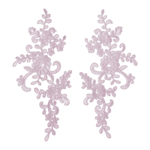 Simuliertes Muster Spitze 2 PCs Stickerei Applique Blume Stoffkragen Patch Motiv für Hochzeitskleid Kleid Braut DIY Basteln tägliche Verschleißgeschäfte Cameo-Braun von SHINROAD