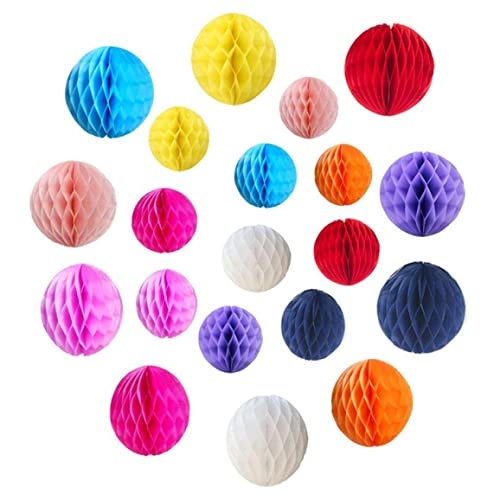 SHITOOMFE 20pcs Wabenblumenkugeln Party Papier Blumenkugeln Tissue Paper Blumenball Pom Poms für Geburtstag Hochzeitsheimdekoration (6 Zoll, Mehrfarb) Urlaubsdekorationen von SHITOOMFE