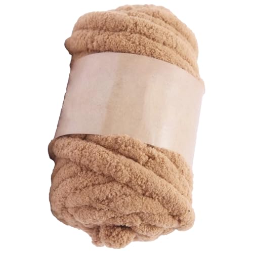 SHITOOMFE Klobiges Garn für Häkeln 250 g Strick -Chenille -Garn Weiches Dickes Garn DIY Flauschige klobige Wolle für Decken Pullover Schals Khaki, Chenille Garn von SHITOOMFE