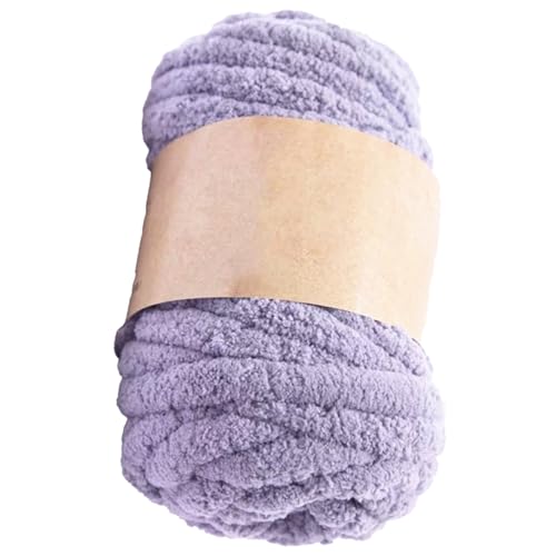 SHITOOMFE Klobiges Garn für Häkeln 250 g Strick -Chenille -Garn Weiches Dickes Garn DIY Fluffy Chunky Wolle für Decken Pullover Schals hellgrau, Schal und Deckenfaden Chenille Garn von SHITOOMFE