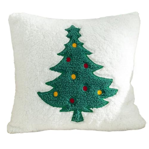 SHITOOMFE Weihnachts -Wurfkissenbezüge Weihnachtskissenbezüge 18x18 '' Soft Christmas Throw Pillow Covers mit Festivalmustern abnehmbare Stickkissen für Indoor Festive Ambiente Style 2 von SHITOOMFE