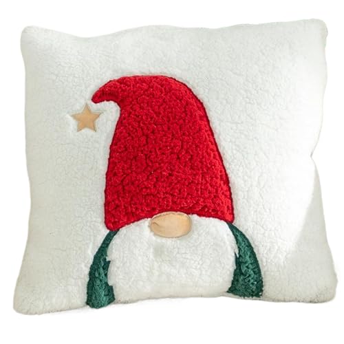 SHITOOMFE Weihnachtskissenbezüge 18x18 '' Soft Christmas Throw Pillow Covers mit Festivalmustern abnehmbare Stickkissen für Festliche Ambiente Style 1, Weihnachtskissen von SHITOOMFE