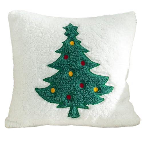 SHITOOMFE Weihnachtskissenbezüge 18x18 '' Soft Christmas Throw Pillow Covers mit Festivalmustern abnehmbare Stickkissen für Indoor Festliche Ambiente Style 2, Weihnachtskissen von SHITOOMFE