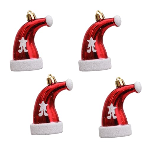 Set mit 4 Weihnachtsbaum-Verzierungen aus Kunststoff, Ornamente für saisonale Dekoration, Weihnachtsbaumschmuck-Set von SHIUCS