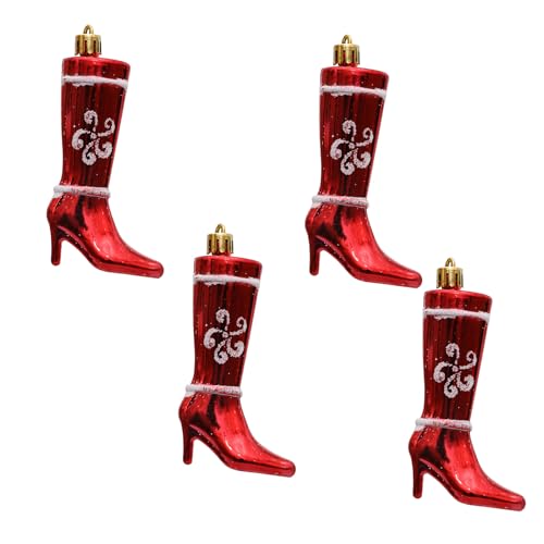 Set mit 4 Weihnachtsbaum-Verzierungen aus Kunststoff, Ornamente für saisonale Dekoration, Weihnachtsbaumschmuck-Set von SHIUCS