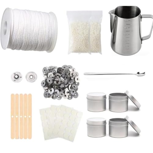 Kerzen Selber Machen Set Kerzenherstellung Zubehör Kit DIY Candle Making Kit Kinder Erwachsene Einsteigerset Kerzen Dochten Set mit Dochthalter,Kerzenschmelzbecher,Rührlöffel,Bienenwachs,Aufkleber von SHJOEE