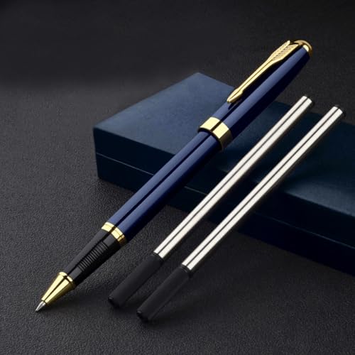 SHLWYG Metallstift-Set (schwarze Tinte), Business-Metall-Signaturstift, Metall-Tintenstift-Set, blauer Signaturstift, personalisiertes Kugelschreiber-Set, Kugelschreiber von SHLWYG