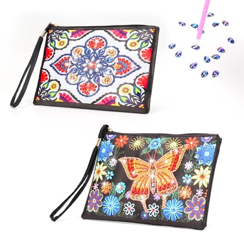 SHMSHNG Diamond Painting Kinder, Bastelset Mädchen 6 7 8 9 10 11 12, Geschenke für Frauen Kosmetiktasche Klein, Geldbörse, Schlüsseltasche, Mini Handtaschen, Portemonnaie mit Reißverschluss von SHMSHNG