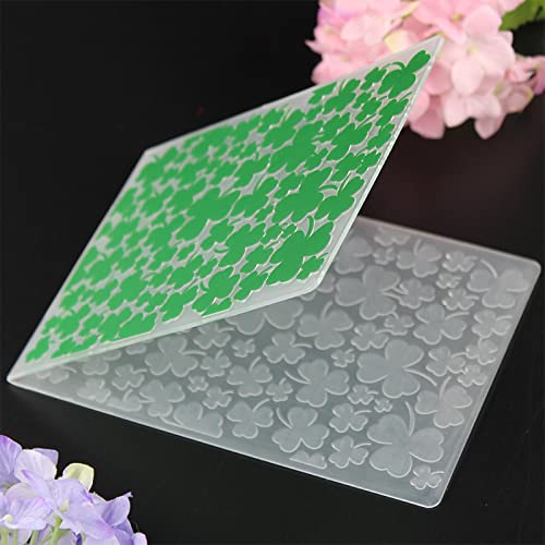 SHOUKAII Embossing Folders for Scrapbooking Card Making,10.5x14.5cm Clover Embossing Folder for Scrapbook Stencils DIY Photo Album Cards Making Decor von SHOUKAII