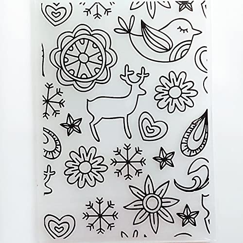 SHOUKAII Embossing Folders for Scrapbooking Card Making,10.5x14.5cm Deer Embossing Folder for Scrapbook Stencils DIY Photo Album Cards Paper Making Decor von SHOUKAII