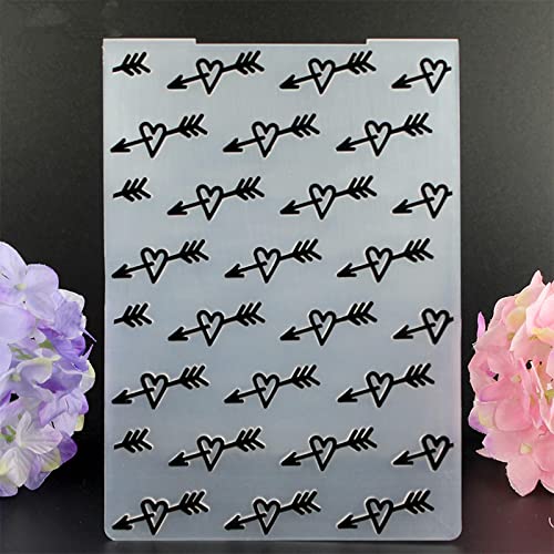 SHOUKAII Embossing Folders for Scrapbooking Card Making,10.5x14.5cm Embossing Folder for Scrapbook Stencils Arrow Love DIY Paper Album Cards Making Making Craft Template von SHOUKAII