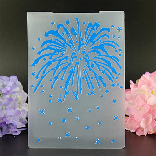 SHOUKAII Embossing Folders for Scrapbooking Card Making,10.5x14.5cm Fireworks Embossing Folder for Scrapbook Stencils DIY Photo Album Cards Making Decor Template von SHOUKAII