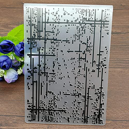 SHOUKAII Embossing Folders for Scrapbooking Card Making,10.6x14.5cm Embossing Folder Dots Line Rain Abstract Code DIY Scrapbook Album Card Gift Packing Decor Cutting Dies Paper Craft von SHOUKAII