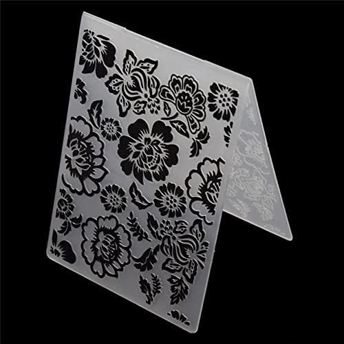 SHOUKAII Embossing Folders for Scrapbooking Card Making,14.5x10.6cm Peony Flower Embossing Folder for Scrapbook DIY Album Card Making Stamp Wedding Decoration von SHOUKAII