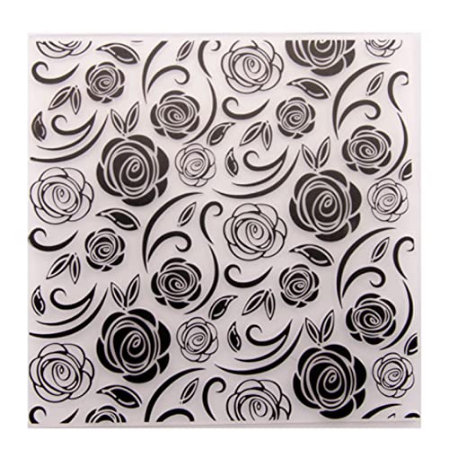 SHOUKAII Embossing Folders for Scrapbooking Card Making,15x15cm Embossing Folder for Scrapbook Stencils Rose FlowerDIY Paper Album Cards Making Craft von SHOUKAII