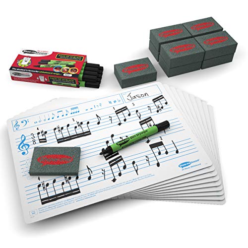 show-me mrb10 a Musik liniert Trocken abwischbar Boards, kleine Kit (Pack von 10) von SHOW-ME