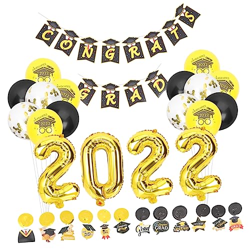 SHOWERORO 1 Set Graduation Latex Ballons Papier Banner Aluminium Wirbelt Für Klasse Fotos von SHOWERORO